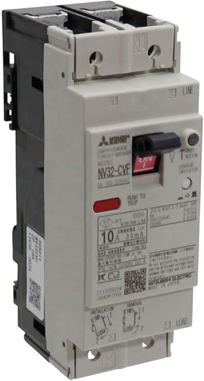 三菱電機 漏電遮断器 WS-Vシリーズ、小形F Style、経済品 NV32-CVF 2P 15A 30MA