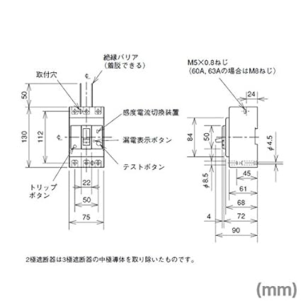 三菱電機 NV63-CV 3P 50A 30MA (漏電遮断器) (3極) (AC 100-440) NN